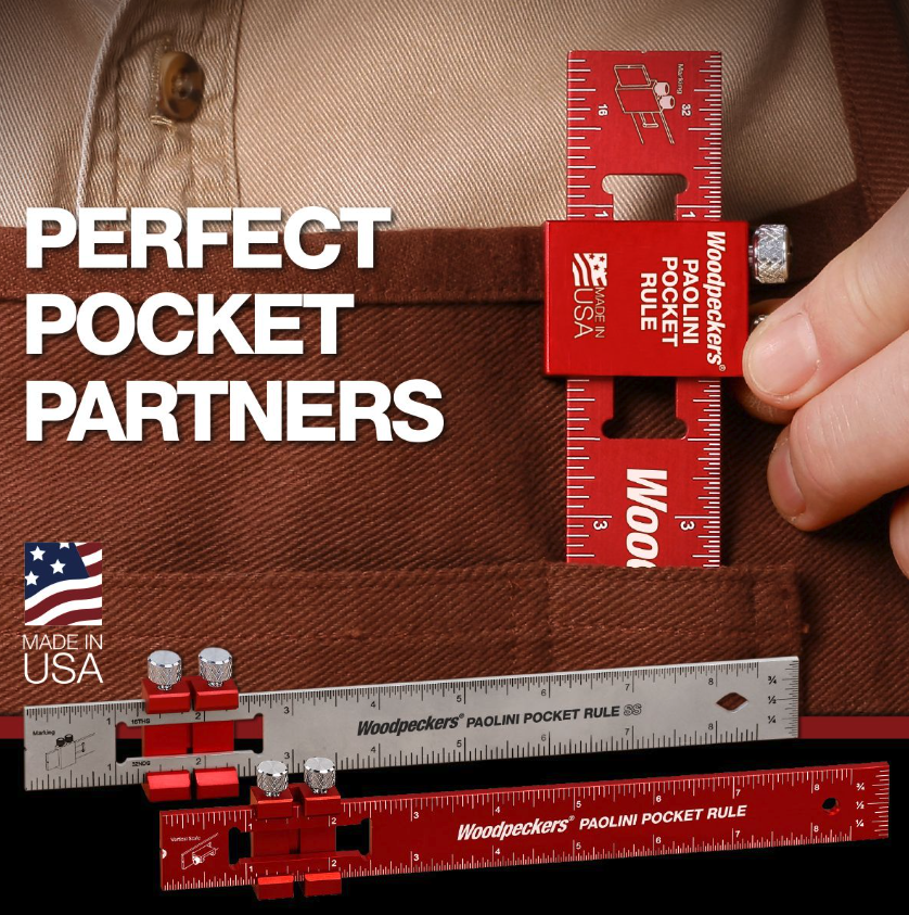 ไม้บรรทัดพกพา Woodpeckers PPR-6150-19 Paolini Pocket Rule ขนาด 150 มม.