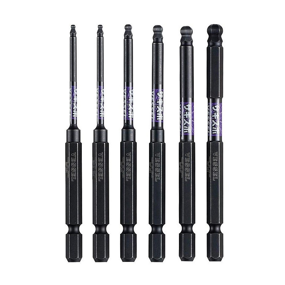 ดอกไขควงหกเหลี่ยมหัวบอลแกนสลิม VESSEL Sakisubo SS16BP Ball Point Bit
