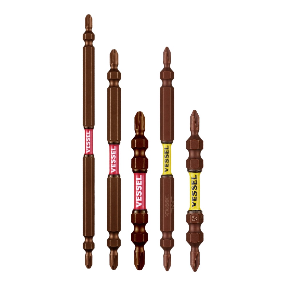 ดอกไขควงแฉก 2 หัว VESSEL SDT14 Sakisubo Slim Torsion Bit ขนาด PH1 & PH2 (2 ชิ้น)