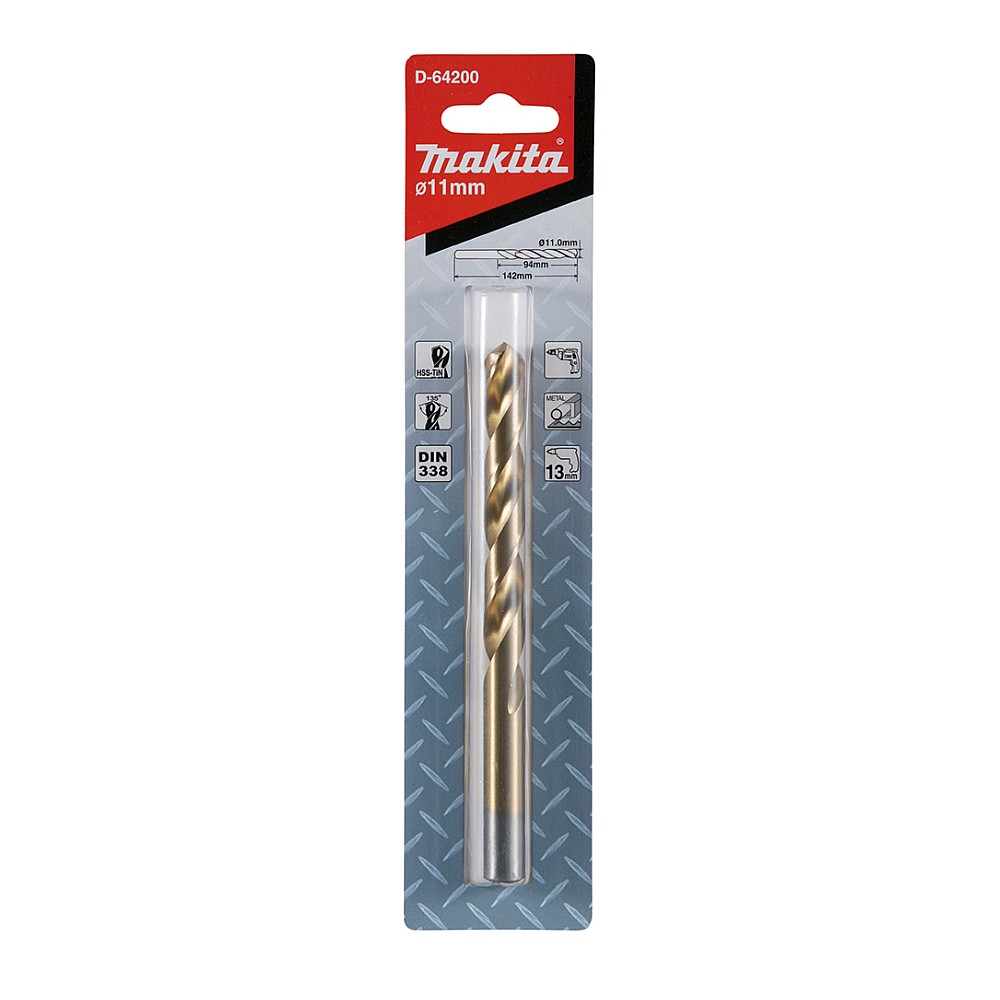 ดอกสว่านเจาะเหล็ก HSS-TiN MAKITA D-64200 ขนาด 11.5 x 142 (94)