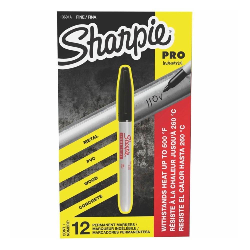 มาร์คเกอร์ Sharpie 13601A Pro Industrial Marker Fine Point 1 0 mm  สีดำ หมึกทนความร้อนได้ 260 องศา