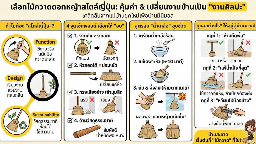 เลือก ไม้กวาด อย่างไรให้คุ้มค่า พร้อมเคล็ดลับเปลี่ยนงานบ้านให้เป็น งานศิลปะ ฉบับแม่บ้านยุคใหม่ เลือก ไม้กวาด อย่างไรให้คุ้มค่า พร้อมเคล็ดลับเปลี่ยนงานบ้านให้เป็น งานศิลปะ ฉบับแม่บ้านยุคใหม่