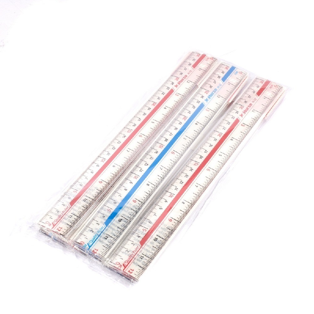 ไม้บรรทัดพลาสติก H 12 ขนาด 12 นิ้ว  1 โหล  HORSE รุ่น H251 1350  บรรจุ 12 อัน 