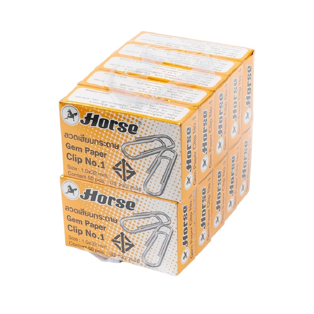 ลวดเสียบกระดาษ ชนิดกลม NO 1 HORSE รุ่น H251 1050  บรรจุ 50 ตัว กล่อง 