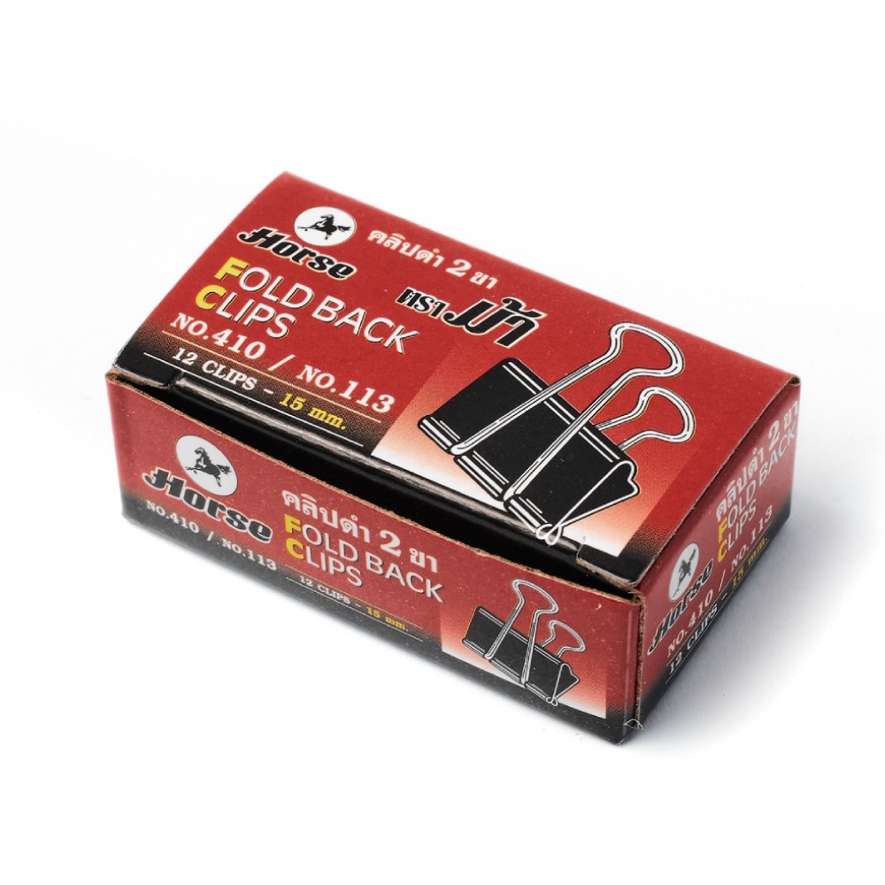 คลิปดำ NO 113 ขนาด 15 มม  HORSE รุ่น H251 1030  บรรจุ 12 ตัว กล่อง 