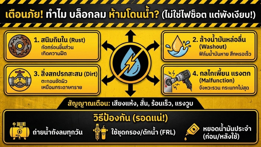 ทำไม บล็อกลม ไม่ควรโดนน้ำ ทั้งที่ไม่มีวงจรไฟฟ้า ให้ช็อต ทำไม บล็อกลม ไม่ควรโดนน้ำ ทั้งที่ไม่มีวงจรไฟฟ้า ให้ช็อต