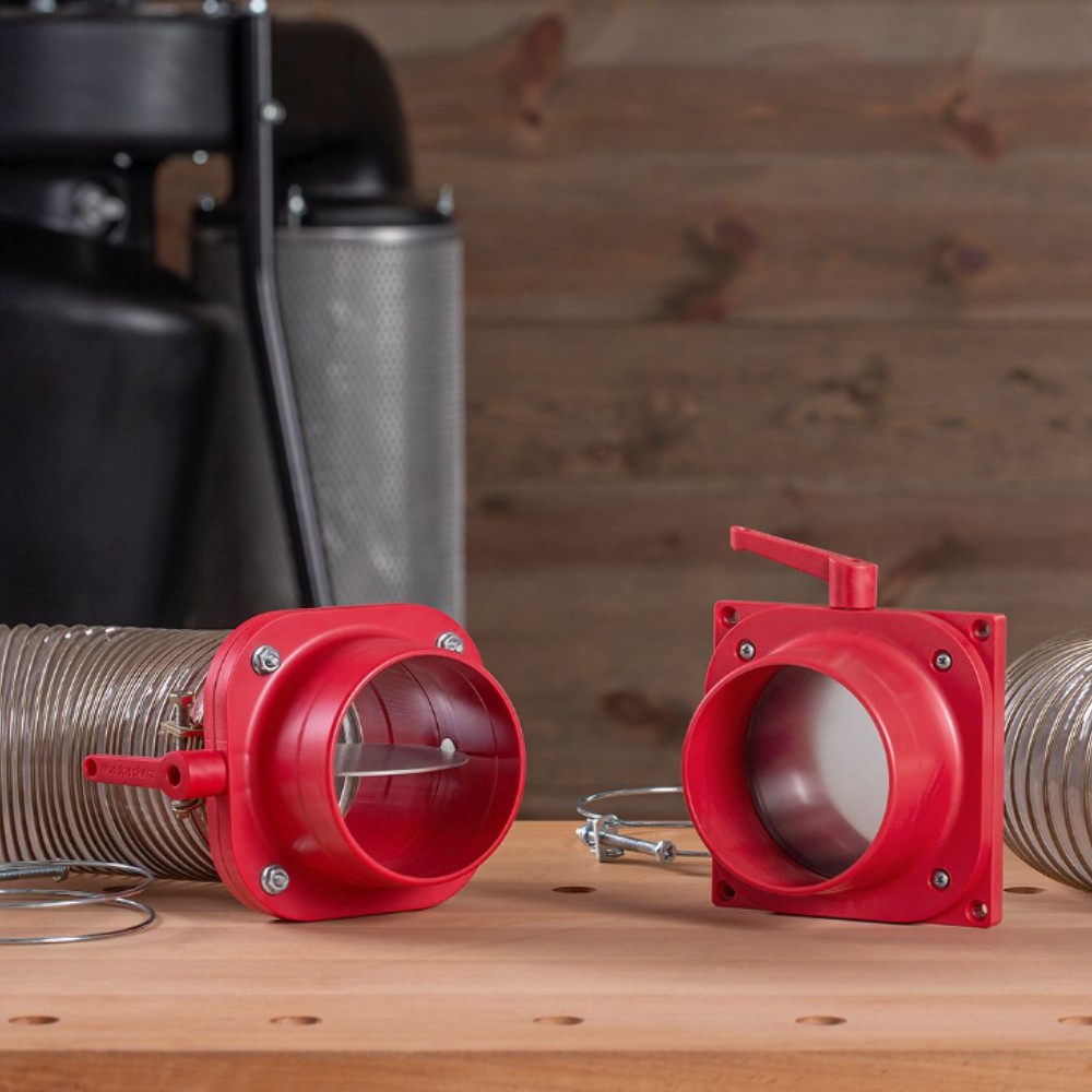 วาล์วเปิด ปิดท่อดูดฝุ่น Woodpeckers FTBG IL FullThrottle Blast Gate ขนาด 4 นิ้ว แบบ Inline