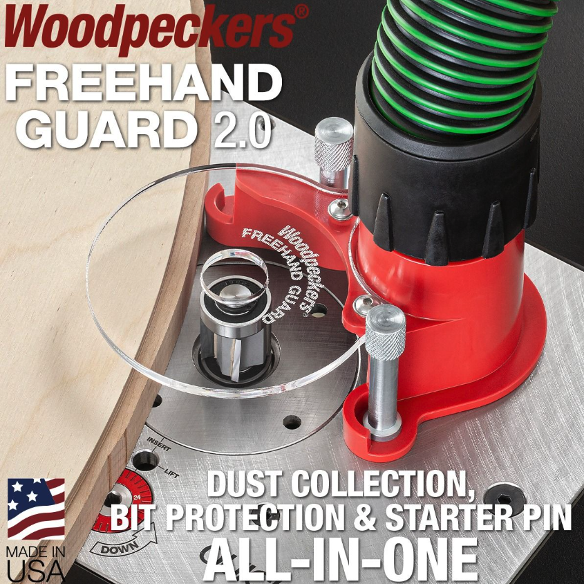 การ์ดป้องกันมือ Woodpeckers FHG 25 Free Hand Guard สำหรับเครื่องเร้าเตอร์