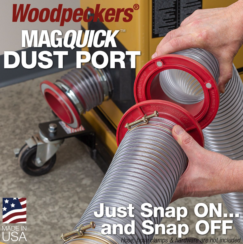 ข้อต่อท่อดูดฝุ่นแม่เหล็ก Woodpeckers MGQ TS MagQuick Hose Fitting ขนาด 4 นิ้ว