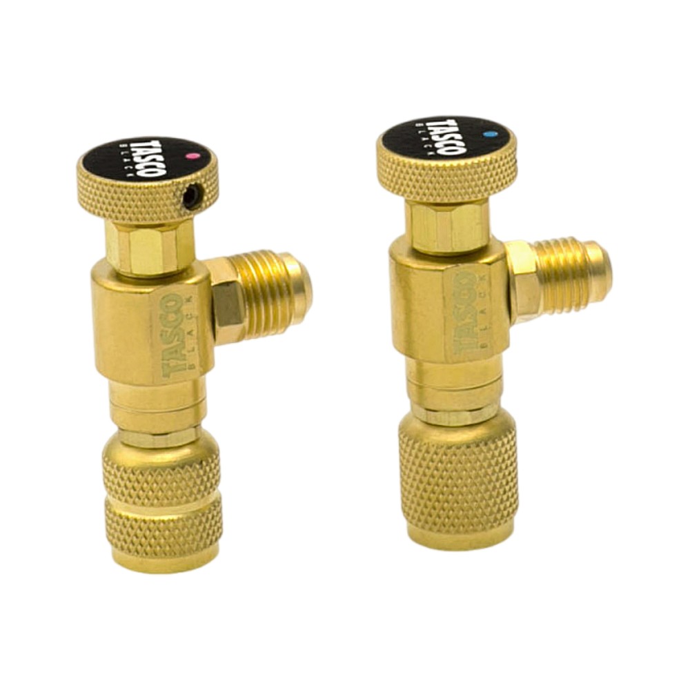เซฟตี้วาล์ว เติมน้ำยาแอร์ TASCO BLACK TB640 Charging Valve ขนาด 5 16 นิ้ว x 5 16 นิ้ว สำหรับน้ำยาแอร์ R32  R410A