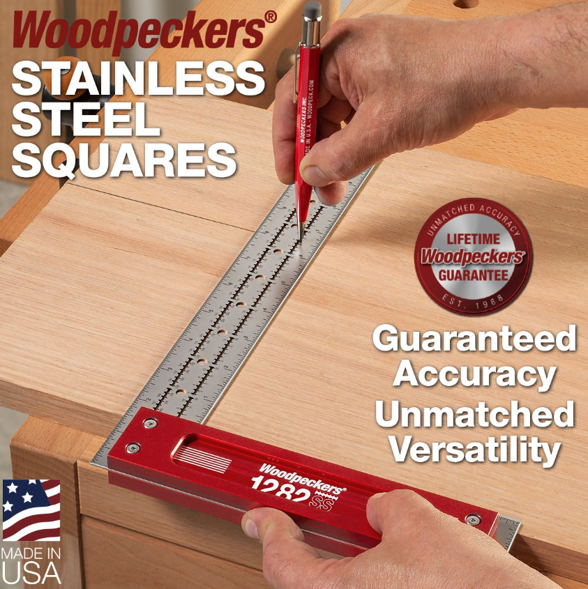 ฉากสแตนเลส Woodpeckers SSSQ 300 24 Stainless Square ขนาด 300 มม 