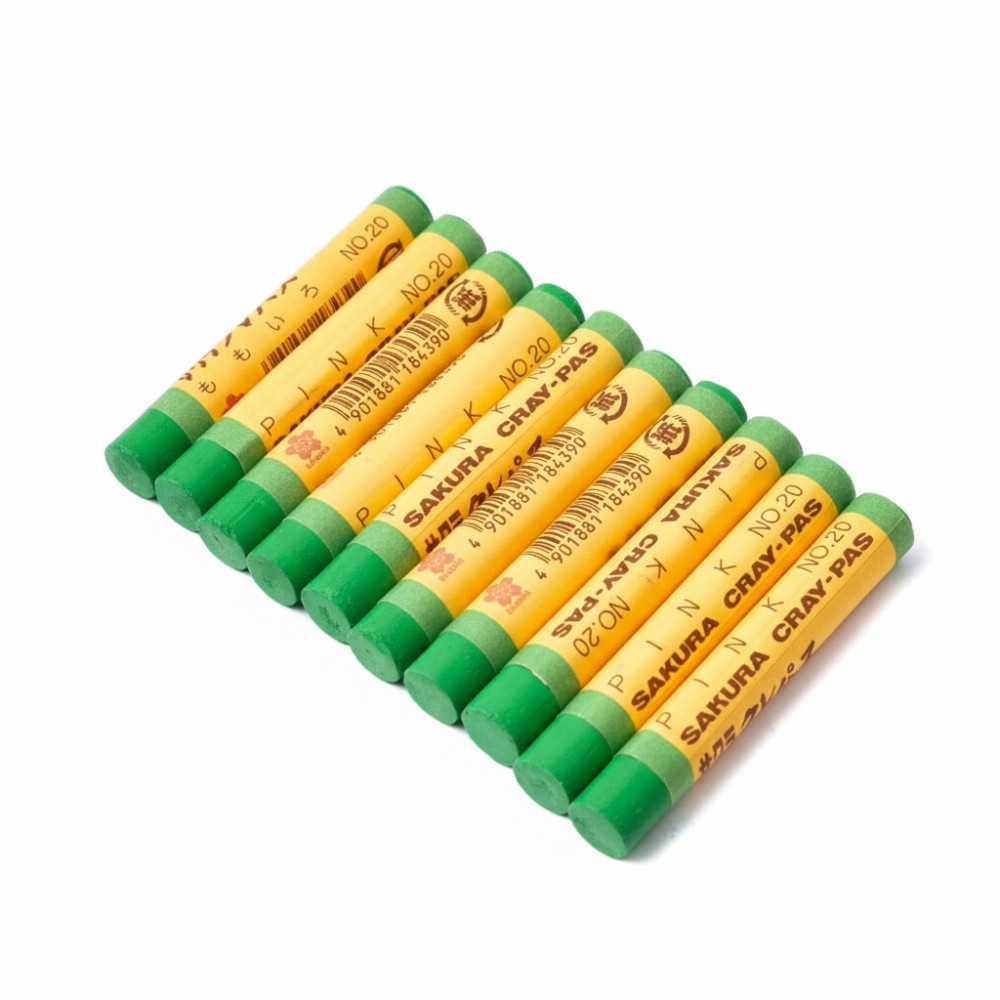 สีชอล์ก SAKURA LP 29 สีเขียว  10 แท่ง กล่อง 
