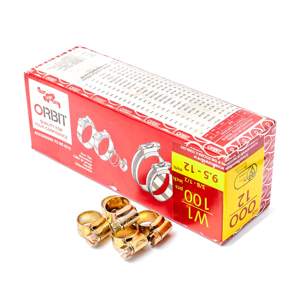 เข็มขัดรัดท่อ ORBIT  OOO ขนาด 9 5 12 mm   100 ชิ้น กล่อง 