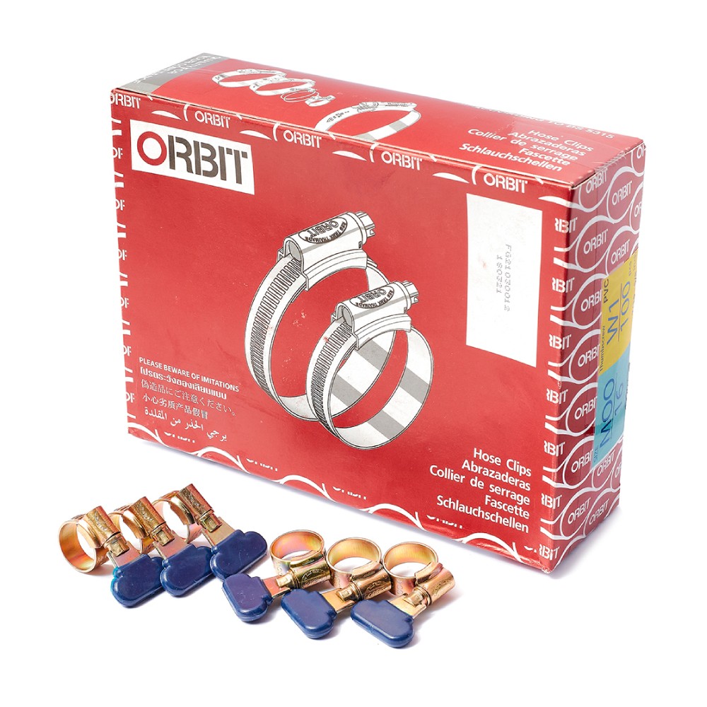 เข็มขัดรัดท่อ หางปลา ORBIT  MOO ขนาด 11 16 mm   100 ชิ้น กล่อง 