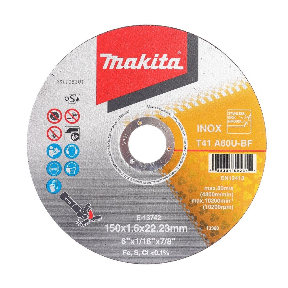 แผ่นตัดเหล็ก MAKITA E 13742 ขนาด 6 นิ้ว หนา 1 6 mm 