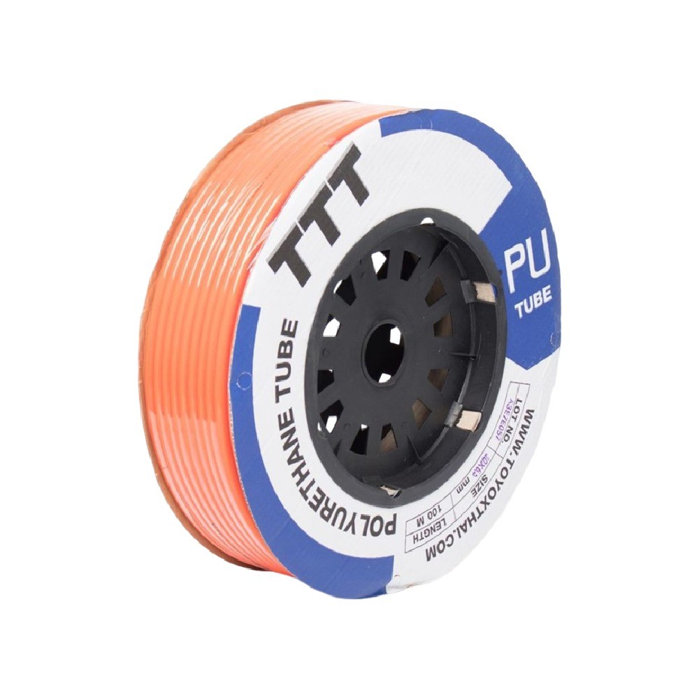 สายลมพียู TOYOX T291 PT10 O ขนาด 10×6 5 มม  ยาว 100 ม  สีส้ม