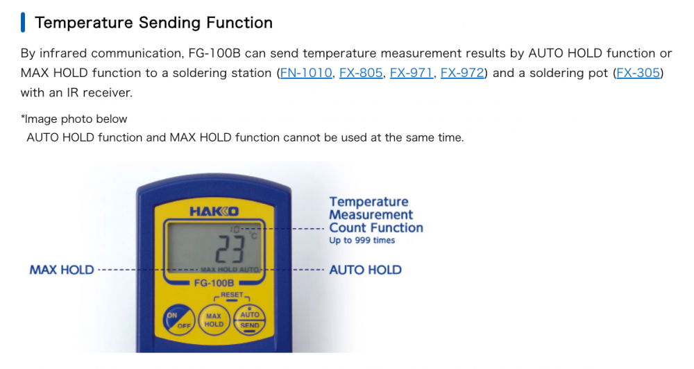 เครื่องวัดอุณหภูมิปลายหัวแร้ง HAKKO FG 100B Soldering Iron Thermometer