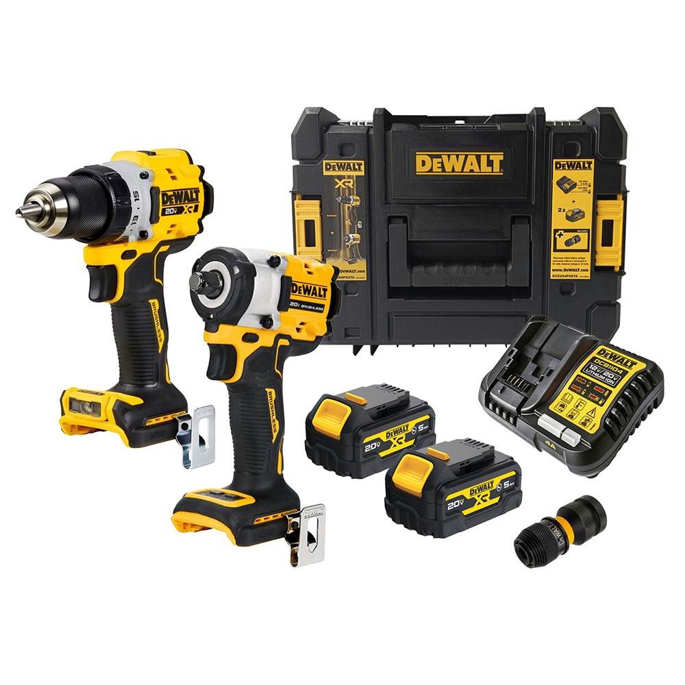 ชุดคอมโบสว่านกระแทกไร้สาย   บล็อกกระแทกไร้สาย DeWALT DCZ294P2GTA B1 20V Max พร้อมแบตเตอรี่   แท่นชาร์จ   กล่อง TSTAK