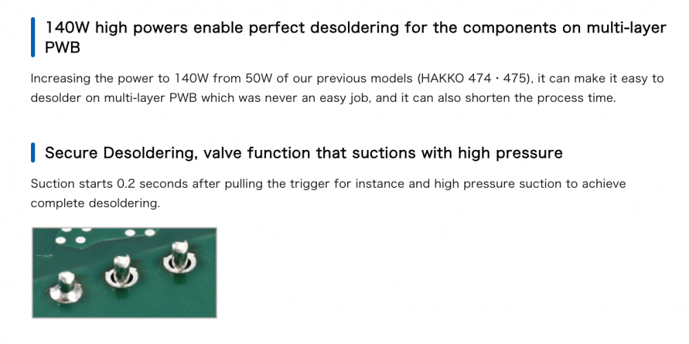 ชุดปืนดูดตะกั่ว HAKKO FR 410 ประสิทธิภาพสูง ปลั๊กสายดิน 2 ขั้ว Desoldering Gun