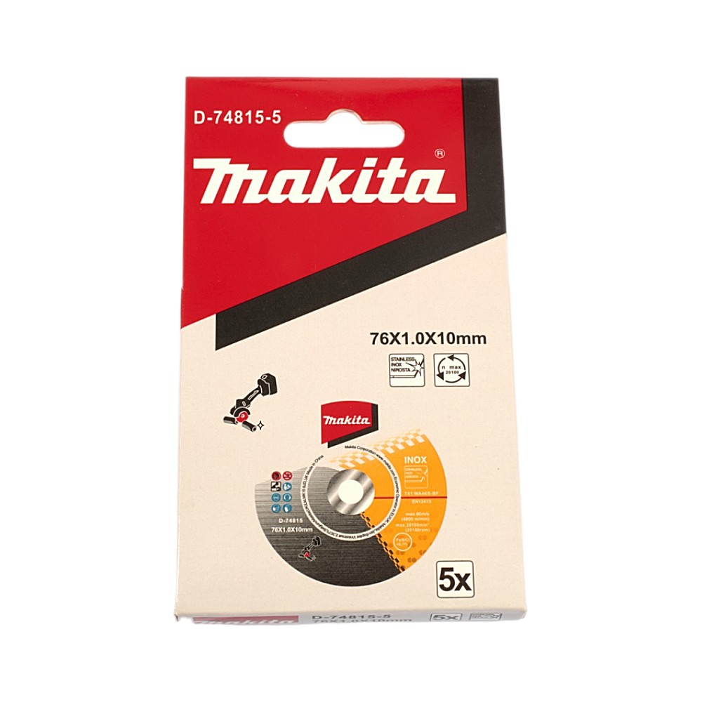 ใบตัดเหล็ก สแตนเลส MAKITA D 74815 ขนาด 3 นิ้ว หนา 1 0 mm   5 แผ่น 