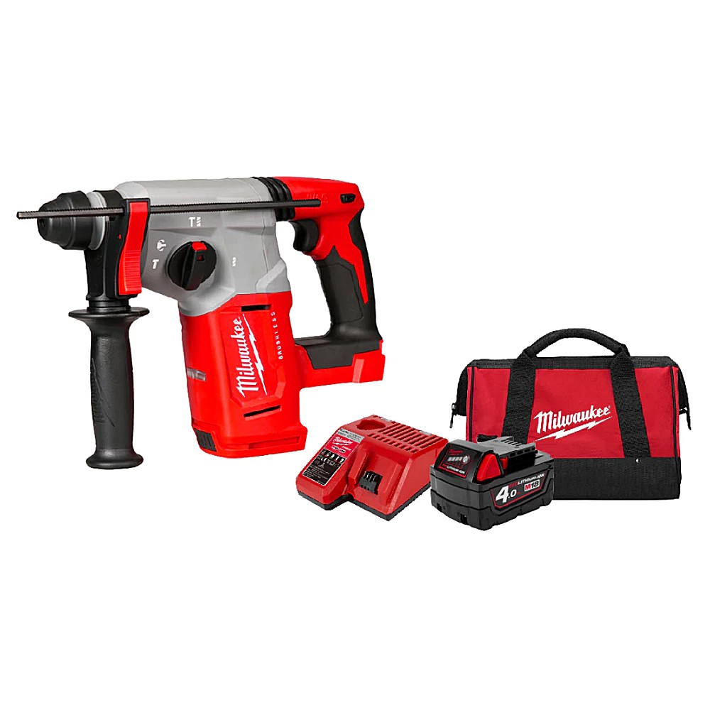ชุดสว่านโรตารี่ Milwaukee M18 BLH 401B 18V REDSTART ขนาด 26 มม  พร้อมแบตเตอรี่   แท่นชาร์จ