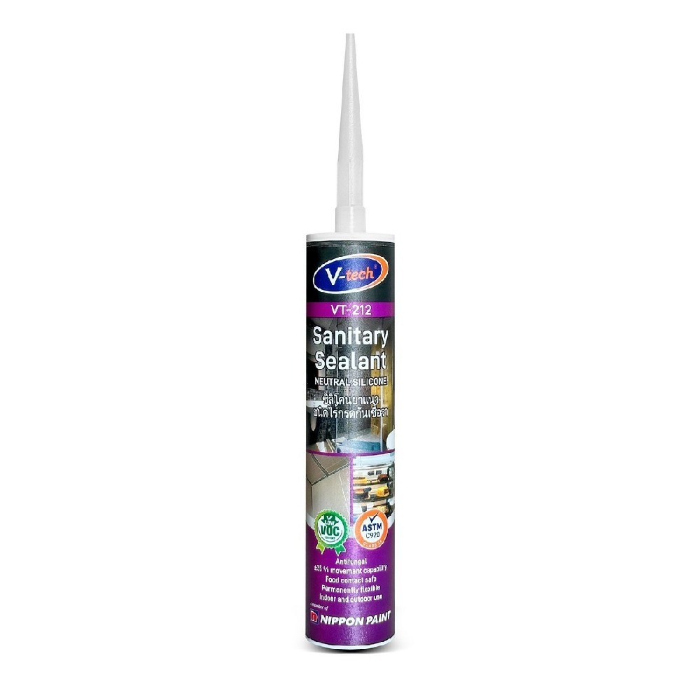 ซิลิโคนกันเชื้อรา V TECH V052 VT212W สีขาว