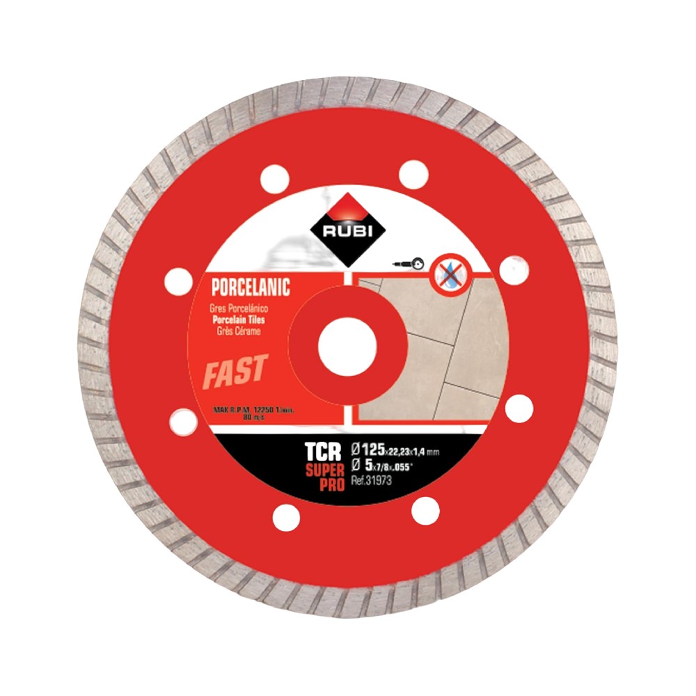 ชุดเครื่องตัดกระเบื้องไฟฟ้าแบบวงเดือน RUBI 51951 TC 125 G2 มาพร้อมรางตัดและอุปกรณ์ครบชุด