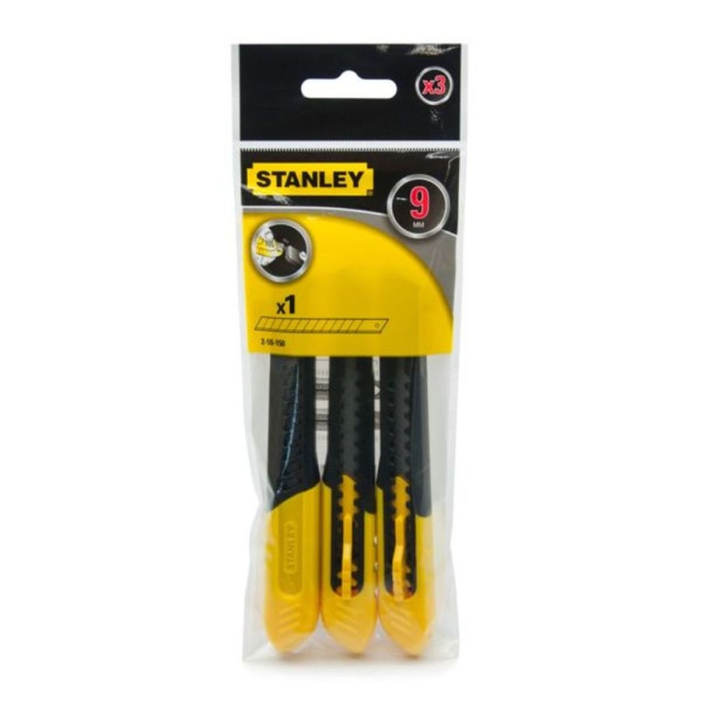 มีดคัตเตอร์ STANLEY 10 150 2 ขนาด 9 มม   3ชิ้น แพ็ค 