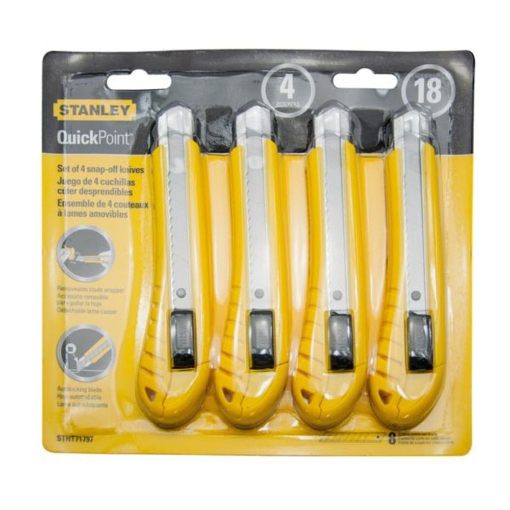 มีดคัตเตอร์ STANLEY 71 797 ขนาด 18 มม    4ชิ้น แพ็ค 