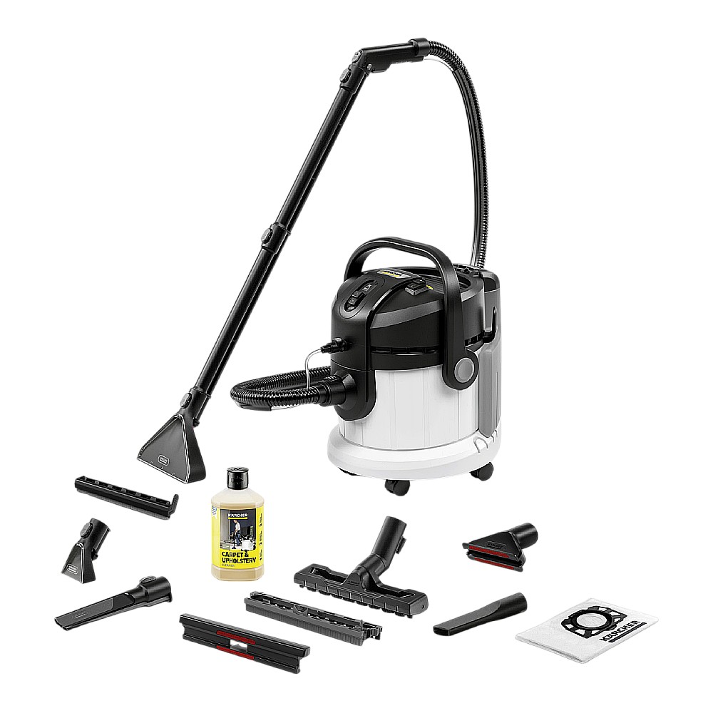 เครื่องซักพรมแบบสเปรย์แล้วดูดกลับ Karcher SE 4 Plus แรงดันไฟฟ้า 220 240 โวลต์ ความจุถัง 4 ลิตร 1 081 170 0