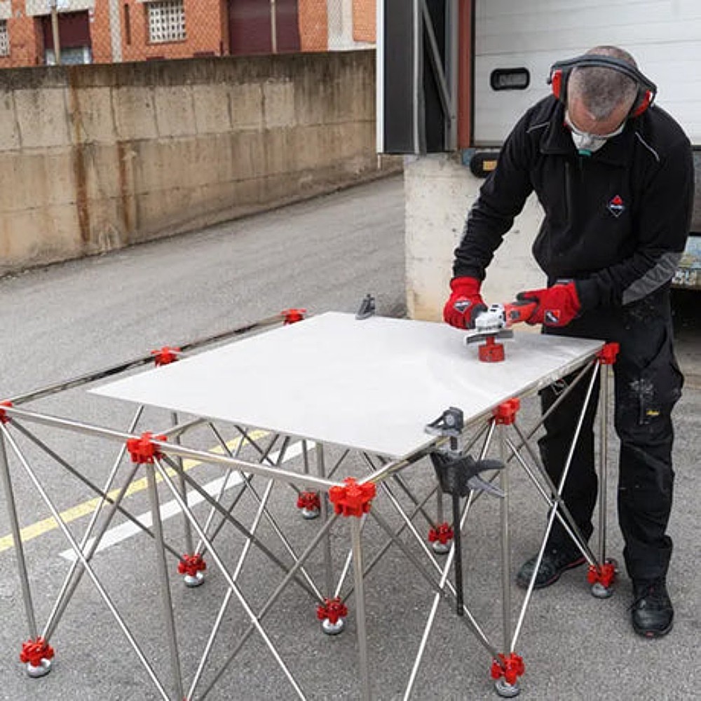 โต๊ะวางกระเบื้อง แบบพับได้ RUBI Retractable Worktable ขนาด 120 x 120 ซม  รับน้ำหนักสูงสุด 700 กก   28918 