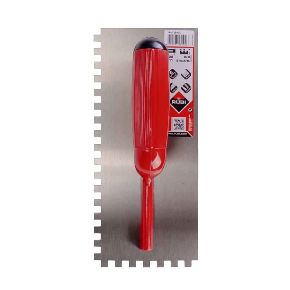 เกียงหวีปูกระเบื้อง RUBI Steel Notched Trowel ขนาด 8x8 มม   25905 