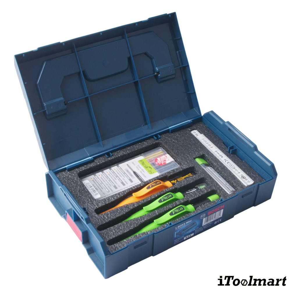 ชุดดินสอช่าง ITOOLMART COMBO Master Marking Set  PICA x STABILA พร้อมกล่อง BOSCH L BOXX Mini   6 ชิ้น 