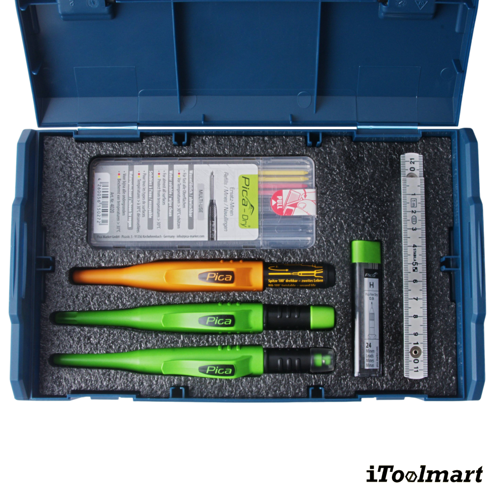 ชุดดินสอช่าง ITOOLMART COMBO Master Marking Set  PICA x STABILA พร้อมกล่อง BOSCH L BOXX Mini   6 ชิ้น 