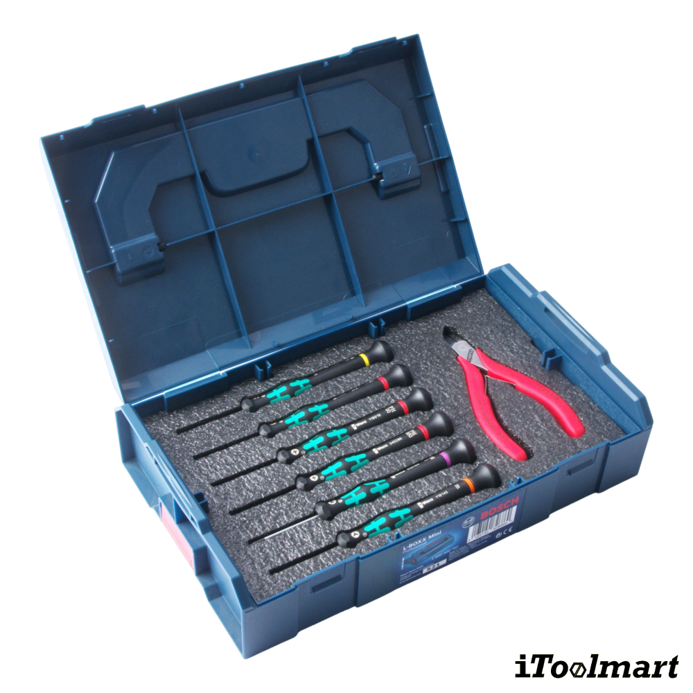 ชุดเครื่องมือช่าง ขนาดเล็ก ITOOLMART COMBO Precision Micro Set  WERA x KNIPEX พร้อมกล่อง BOSCH L BOXX Mini   7 ชิ้น 