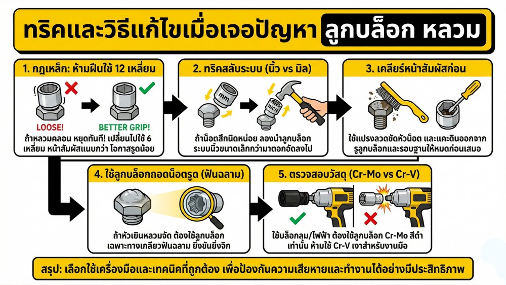 7 สาเหตุที่ทำให้ ลูกบล็อก หลวม ทั้งที่ขนาดถูก 7 สาเหตุที่ทำให้ ลูกบล็อก หลวม ทั้งที่ขนาดถูก
