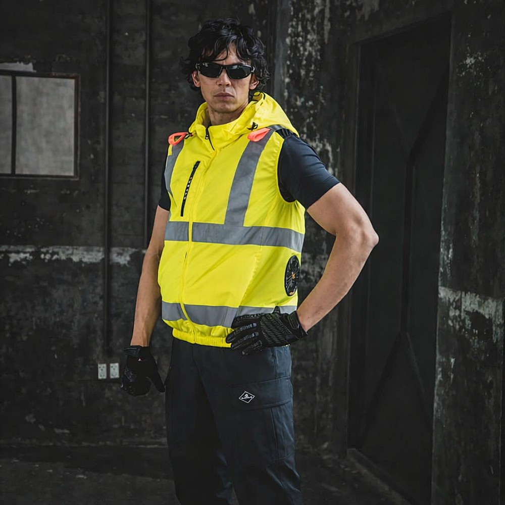 เสื้อพัดลมไร้สาย สะท้อนแสง BURTLE AIRCRAFT KIT002 SIZE M Yellow  ตัวเปล่า 