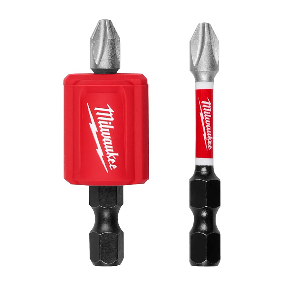 ดอกไขควง พร้อมปอกแม่เหล็ก MILWAUKEE 48 32 4550 SHOCKWAVE™ Impact Duty ขนาด PH2  3 ชิ้น 