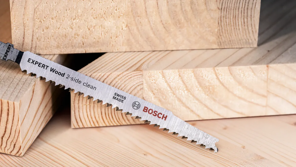 ชุดใบเลื่อยจิ๊กซอว์ BOSCH EXPERT Wood 2 side clean T308B ความยาว 117 มม   5 ชิ้น  สำหรับตัดไม้