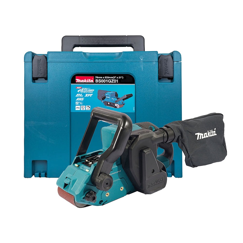 เครื่องขัดกระดาษทรายสายพานไร้สาย MAKITA BS001GZ01 40V ขนาด 3 นิ้ว  76 มม    เครื่องเปล่า 