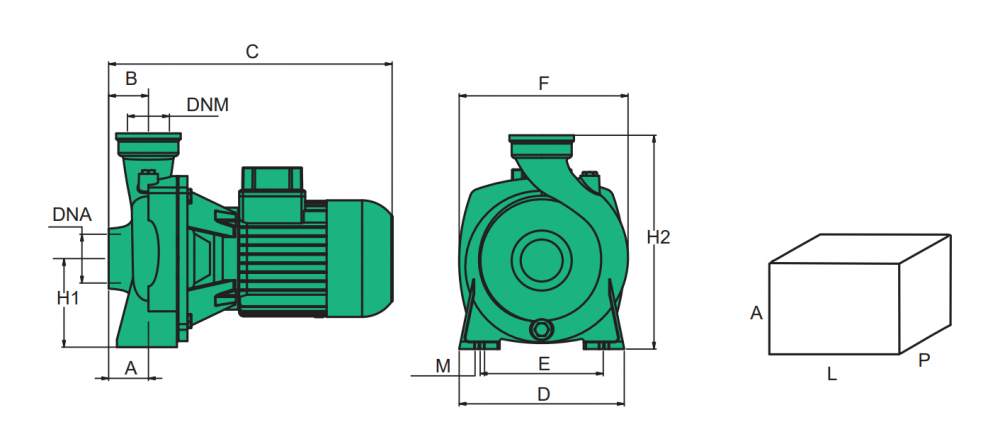 SEALAND KC300 T Centrifugal water pump, single impeller 1.1/2 x 1.1/2 inches, pressure 3HP 2.2kW 380volts