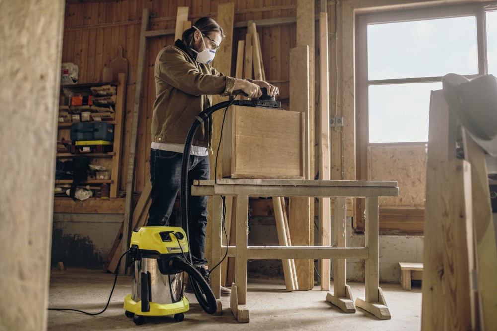 เครื่องดูดฝุ่น น้ำ-แห้ง Karcher WD 3 PS V-17/4/20 ถังสแตนเลส ขนาด 17 ลิตร 1.628-190.0
