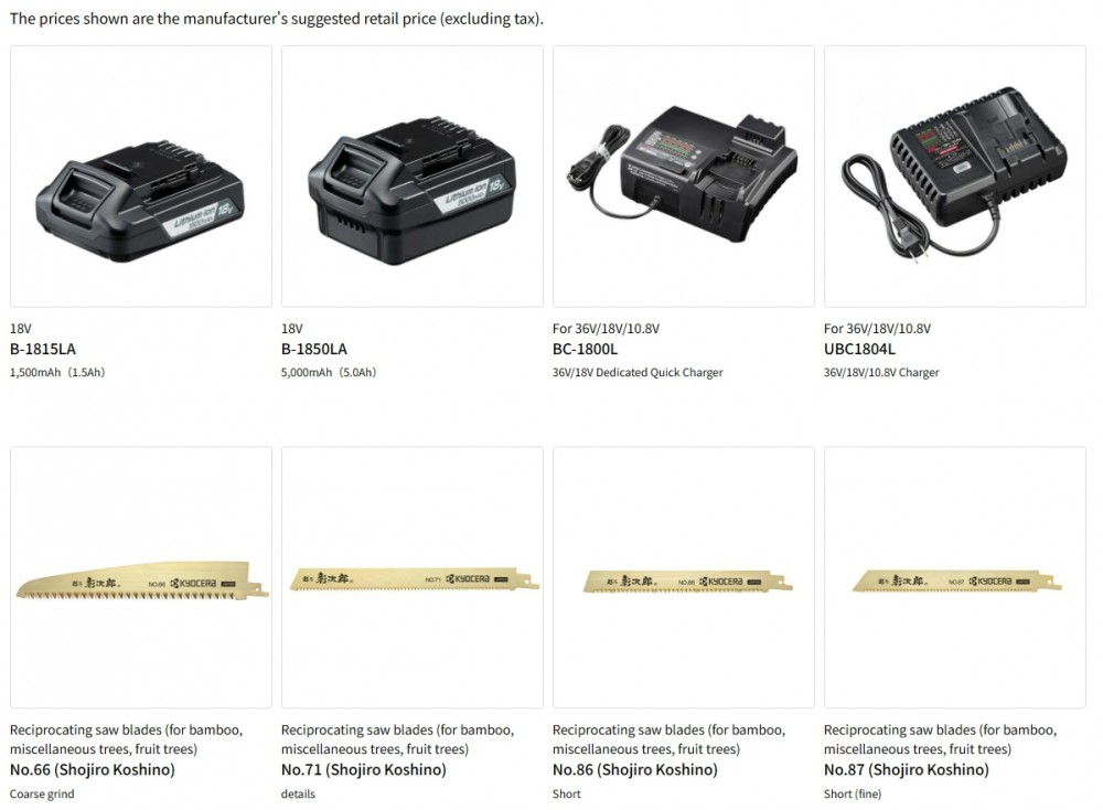 เลื่อยชักไร้สาย KYOCERA DRJ11XR มอเตอร์ไร้แปรงถ่าน 18V