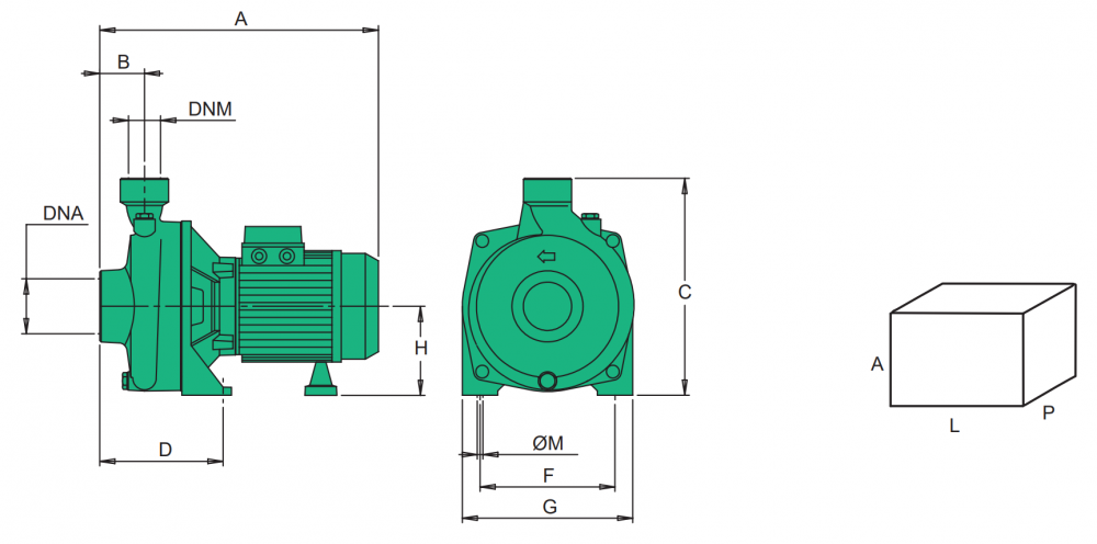 ปั๊มน้ำหอยโข่ง ใบพัดเดี่ยว SEALAND KX Series ขนาดท่อ 1 x 1 นิ้ว, แรงดัน 1HP, 0.74kW, 220/380โวลต์