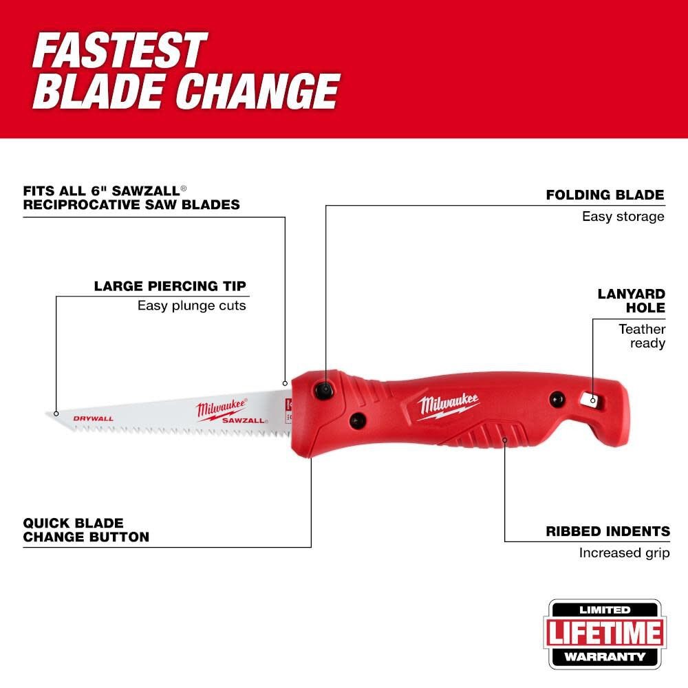 มีดพับอเนกประสงค์ Milwaukee 48-22-0307 Folding Jab Saw