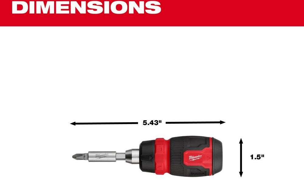 Milwaukee 8-in-1 Ratcheting Compact Multi-Bit Screwdriver