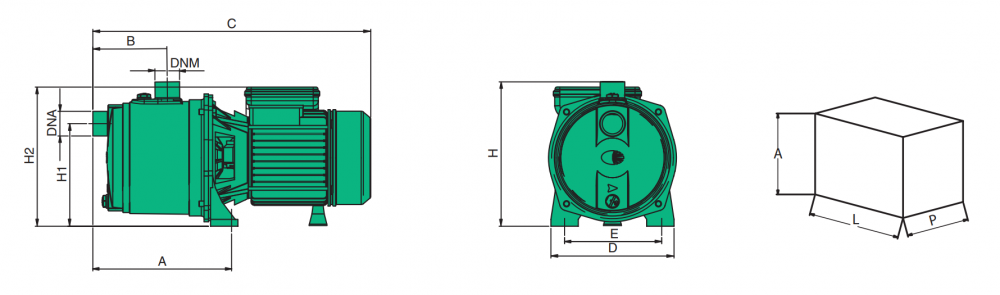 SEALAND MJX106 T Self-priming multiple propellers centrifugal water pump, Pipe size 1 x 1 inches, pressure 1HP 0.74kW 380volts