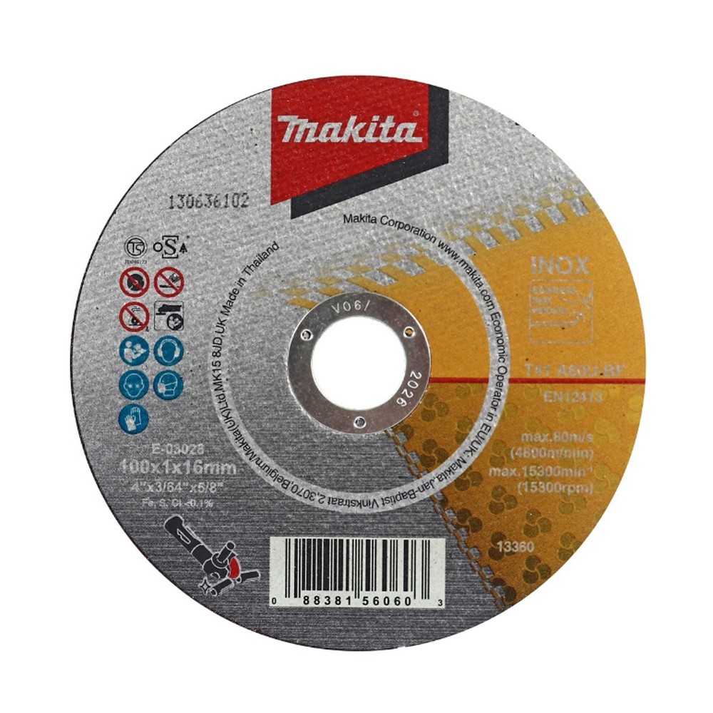 แผ่นตัดเหล็ก MAKITA E-03028 ขนาด 4 นิ้ว หนา 1 มิล (A60U)