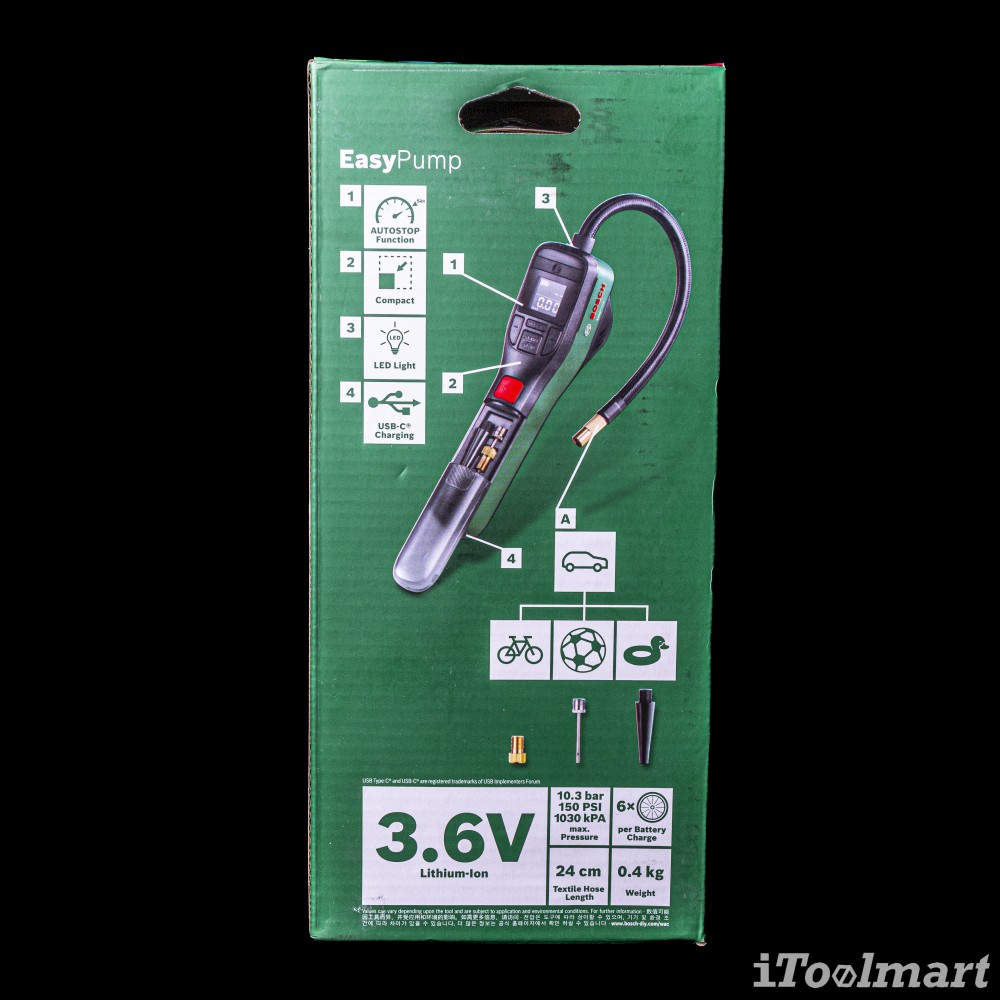 ปั๊มลมไร้สาย Bosch Easy Pump