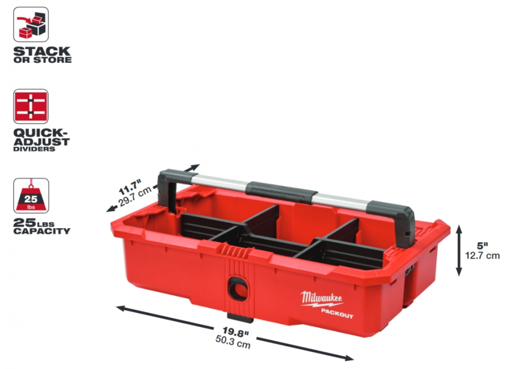 ถาดเครื่องมือ พร้อมหูหิ้ว MILWAUKEE 48-22-8045 PACKOUT™ Tool Tray